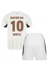 Bayer Leverkusen Florian Wirtz #10 Jalkapallovaatteet Lasten Vieraspeliasu 2024-25 Lyhythihainen (+ Lyhyet housut)